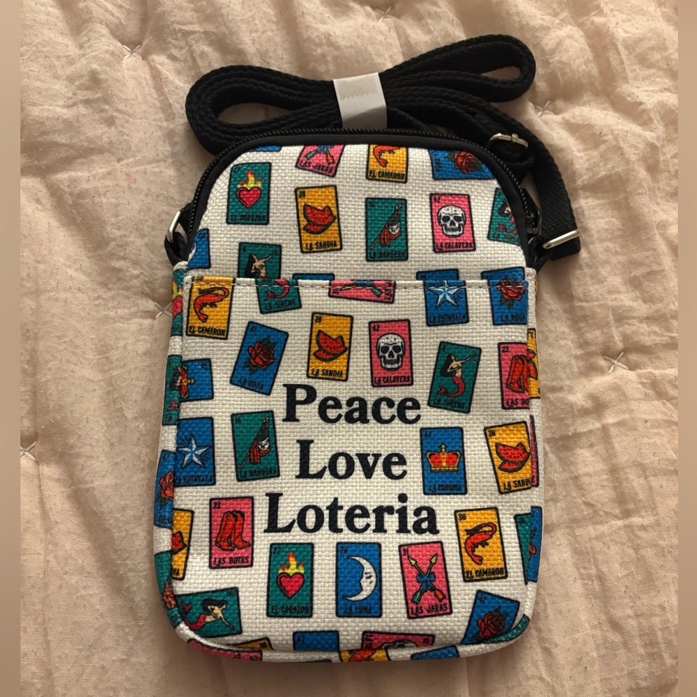 Peace Love Loteria Crossbody Bag